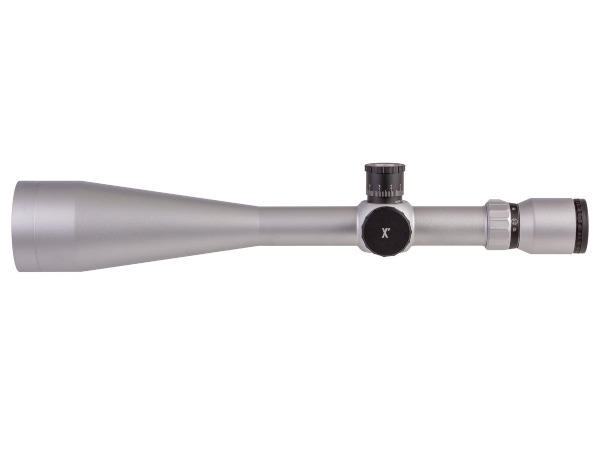 Falcon Optical Systems 10-50x60, X50 Field Target Riflescope, MOA200 SFP Reticle, 1/8 MOA, 30mm, Silver