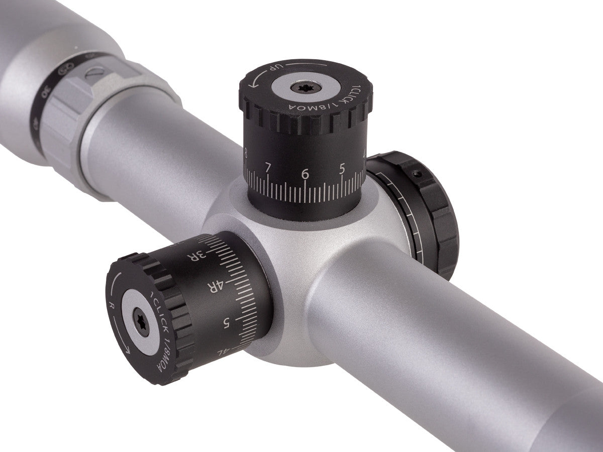 Falcon Optical Systems 10-50x60, X50 Field Target Riflescope, MOA200 SFP Reticle, 1/8 MOA, 30mm, Silver