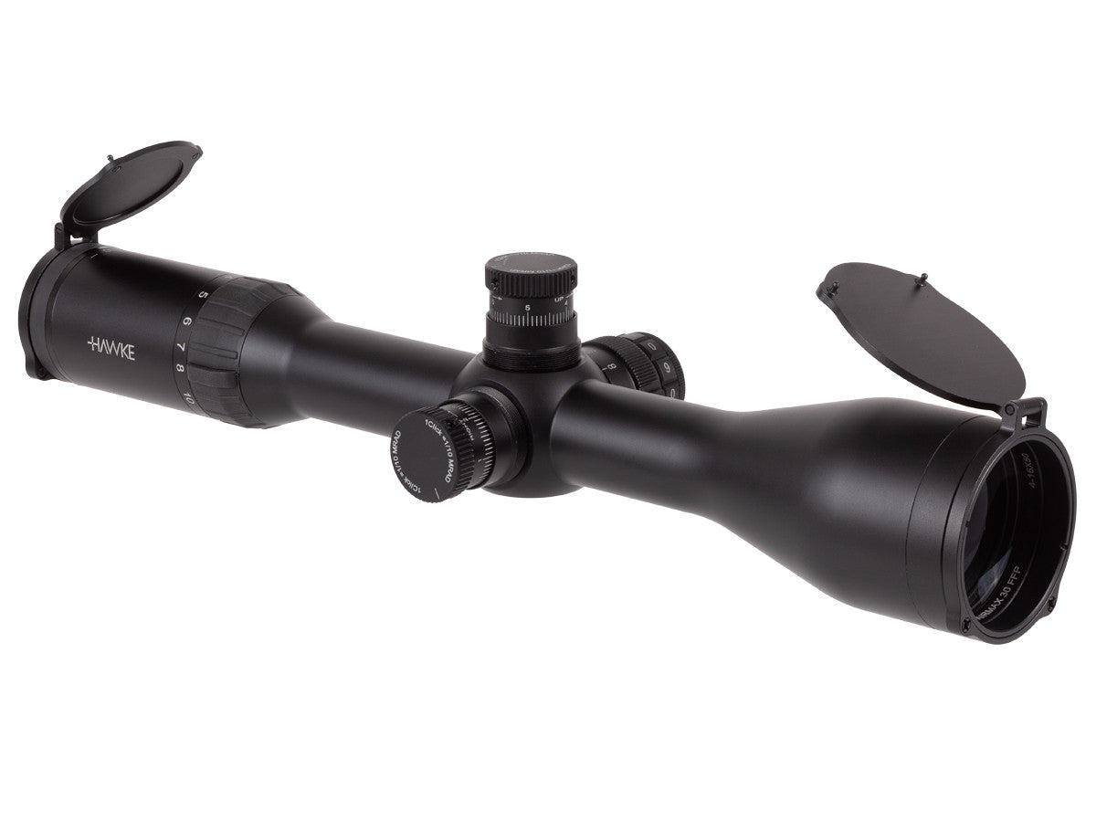 Hawke Sport Optics Airmax 30 FFP 4-16x50 SF Rifle Scope, AMX IR reticle, 1/10 MRAD, 30mm Tube