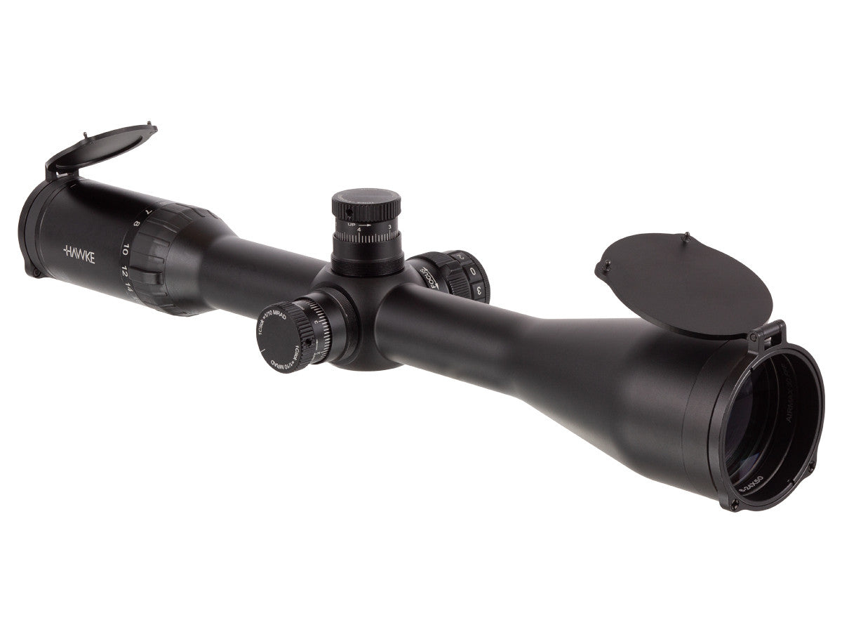 Hawke Sport Optics Airmax 30 FFP 6-24x50 SF Rifle Scope, AMX IR reticle, 1/10 MRAD, 30mm Tube