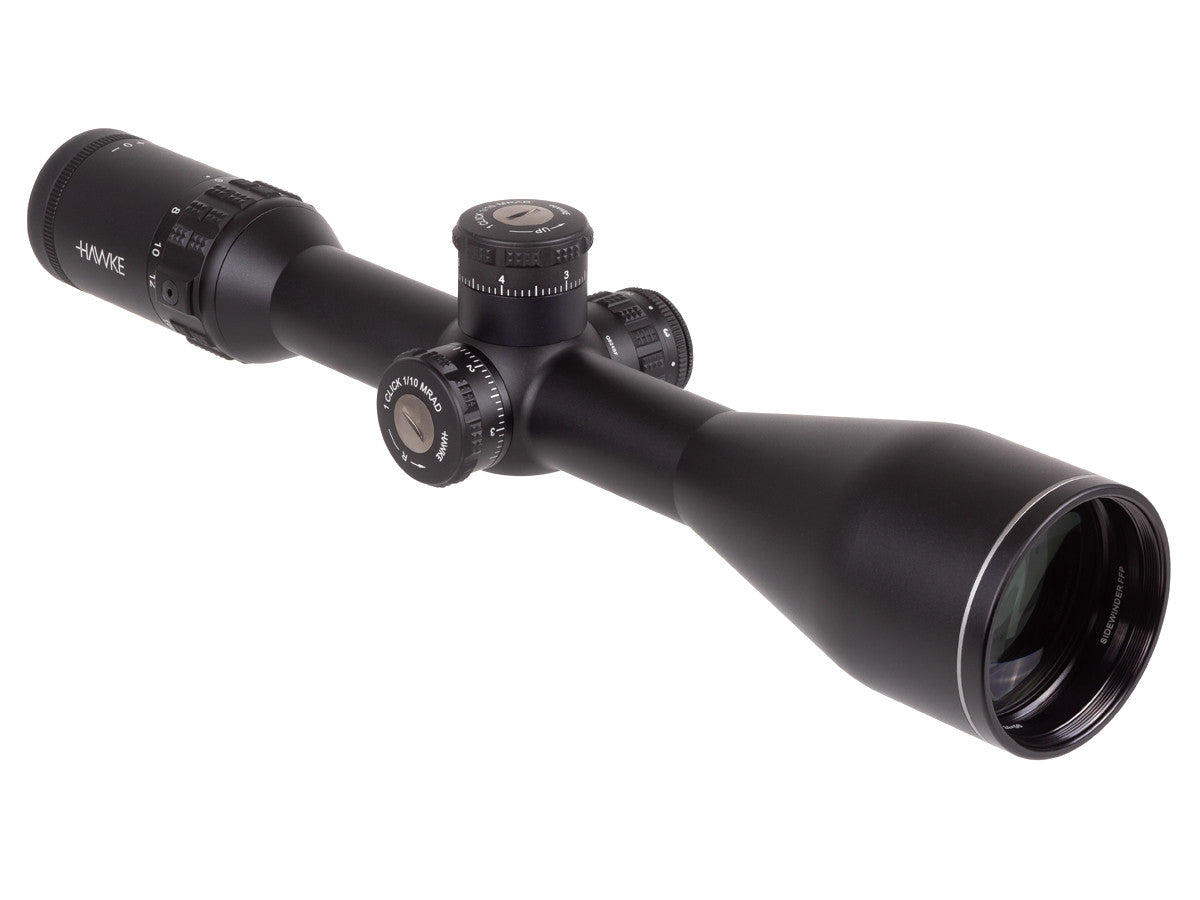 Hawke Sidewinder 30 FFP 6-24x56, Illuminated Half Mil Reticle, 30mm Tube