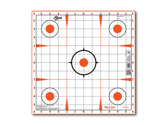 Allen Company EZ Aim Sight-In Grid Target, 12"x12", 12-pack