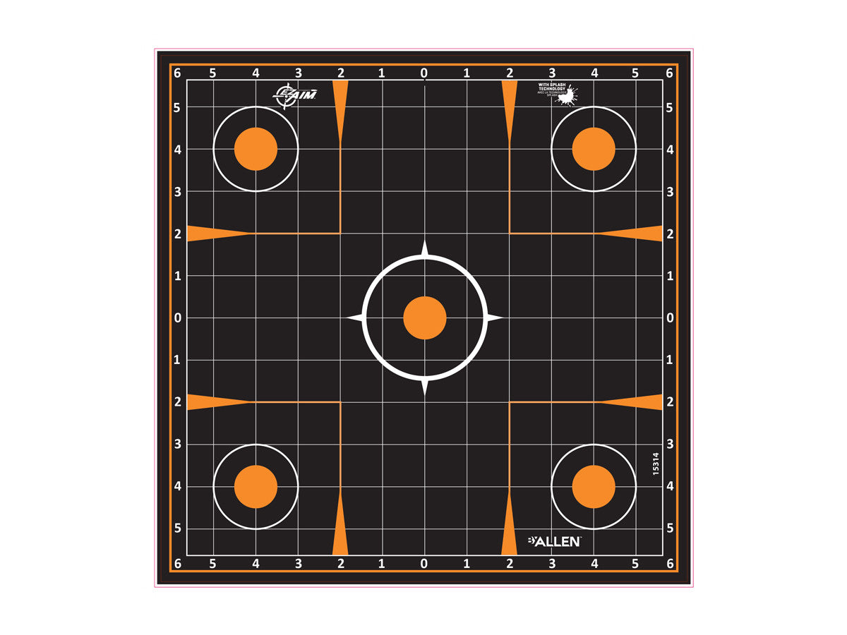 Allen Company EZ Aim Splash Sight-In Grid Target, 12"x12", 5-pack