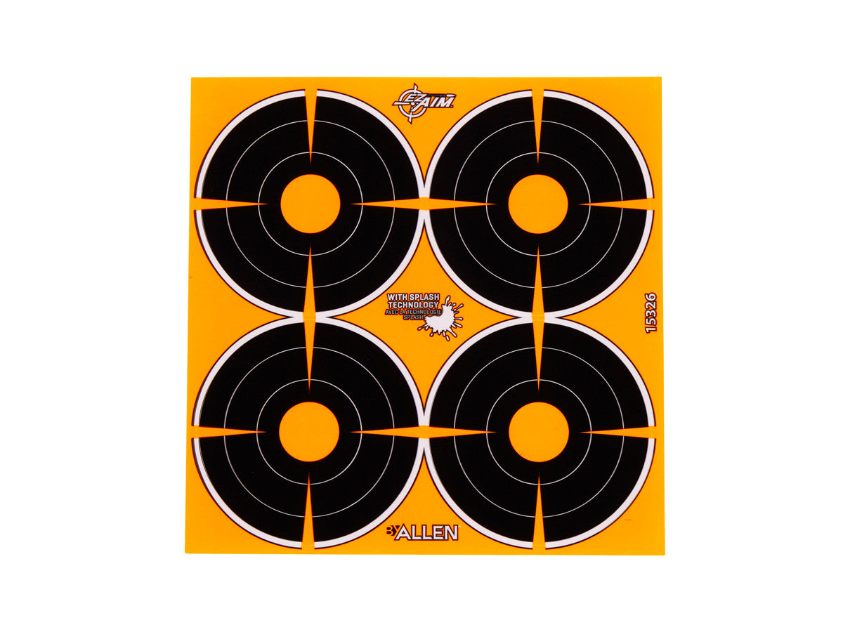 Allen Company EZ Aim Splash 3" Bullseye Target, 12 Sheets, 48ct
