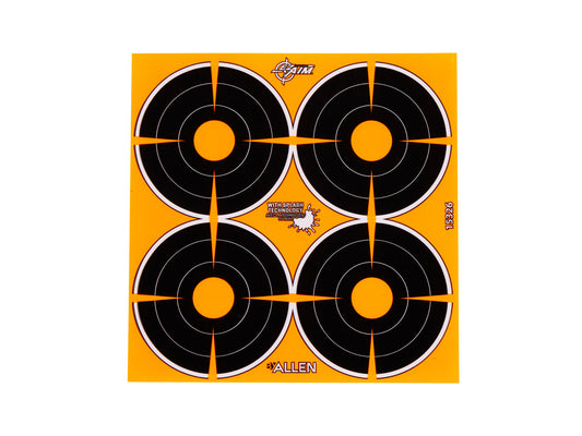 Allen Company EZ Aim Splash 3" Bullseye Target, 12 Sheets, 48ct