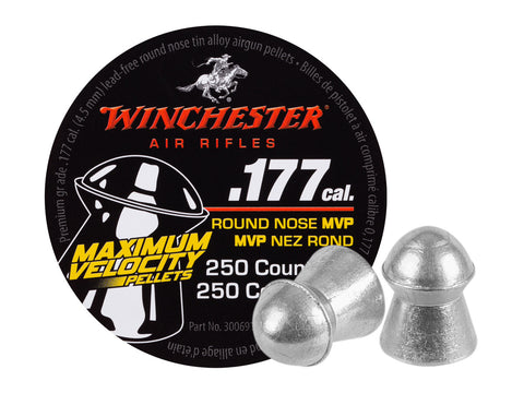 Winchester Maximum Velocity Pellets, .177 Cal, 4.32 Grains, Domed, Lead-Free, 250ct - Caliber 0.177