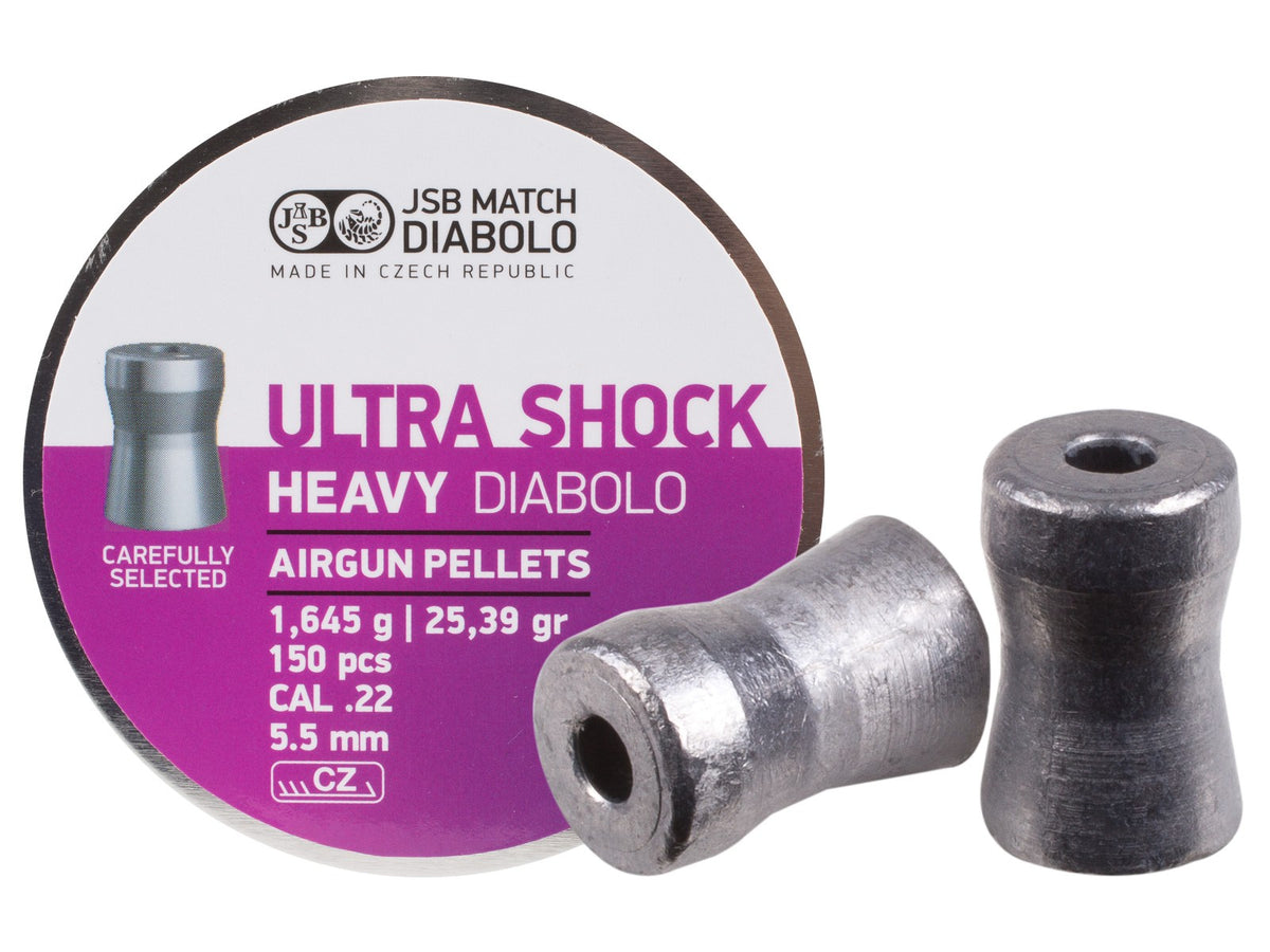 JSB Ultra Shock, .22 Cal, 25.39  Grains, Hollowpoint, 150ct - Caliber 0.22