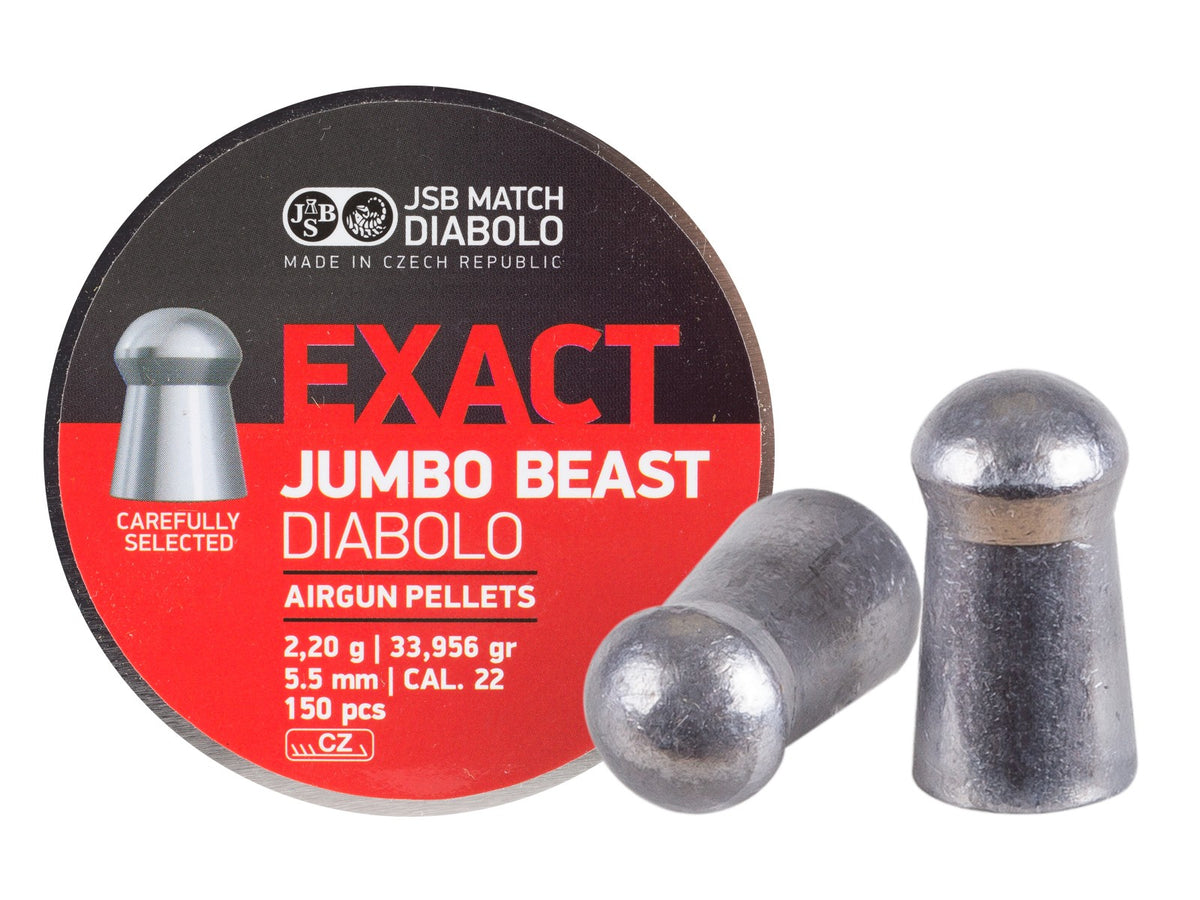 JSB Beast Jumbo, .22 Cal, 34 Grains, Domed, 150ct - Caliber 0.22