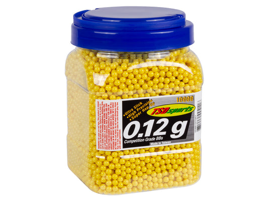 TSD Sports 6mm Plastic Airsoft BBs, 0.12g, 10,000 rds, Yellow - Caliber 6mm