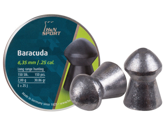 H&N Baracuda .25 Cal, 30.86 Grains, Round Nose, 150ct - Caliber 0.25