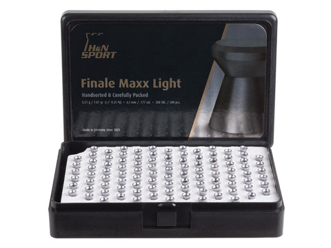 H&N Finale Maxx Light .177 cal, 7.87 Grains, 4.49mm, Wadcutter, 200ct - Caliber 0.177