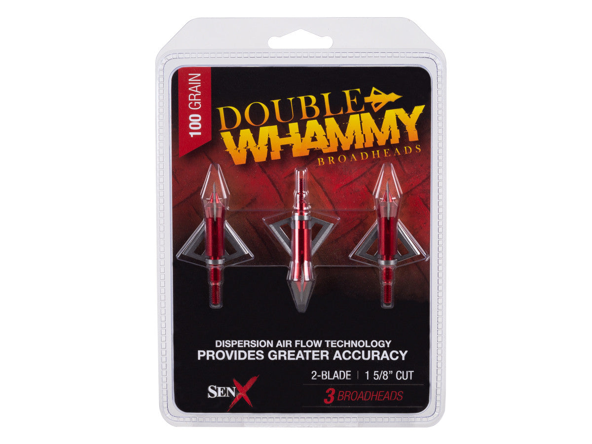 SenX Double Whammy Broadheads, 100 Grain, 3 ct. - Caliber &nbsp;