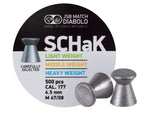 JSB Schak .177, Middle Weight, 8.02 Grains, Wadcutter, 500 ct - Caliber 0.177