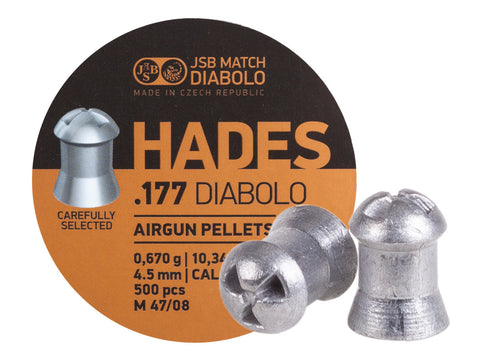 JSB Match Diabolo Hades .177 Cal, 10.34gr, Hollowpoint, 500 ct - Caliber 0.177