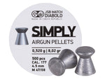 JSB Simply Pellets .177 Cal, 8.02 Grains, Wadcutter, 500ct - Caliber 0.177