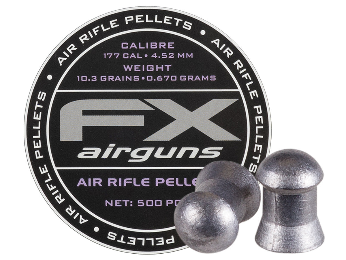 FX Air Rifle Pellets .177 Cal, 10.3 Grains, Domed, 500ct., 4.52mm - Caliber 0.177