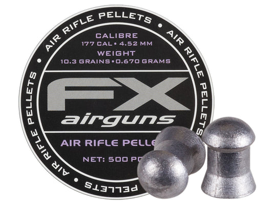 FX Air Rifle Pellets .177 Cal, 10.3 Grains, Domed, 500ct., 4.52mm - Caliber 0.177