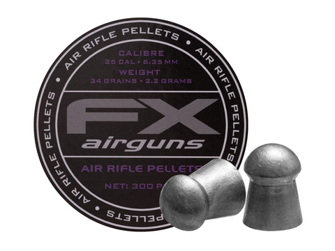 FX Air Rifle Pellets .25 Cal, 33.95 Grains, Domed, 300ct. - Caliber 0.25