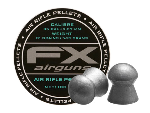 FX Air Rifle Pellets .35 Cal, 81.02 Grains, Domed, 100ct. - Caliber 0.357