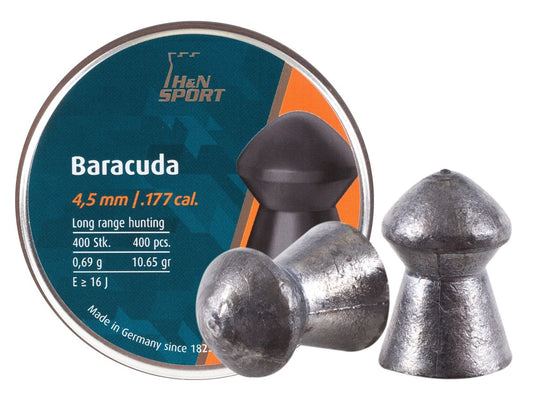 H&N Baracuda .177 Cal, 10.65 Grains, Round Nose, 400ct - Caliber 0.177