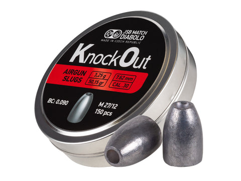 JSB KnockOut Slugs .30 Cal, 50.15gr, Hollowpoint, 150ct - Caliber 0.30