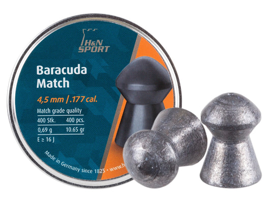 H&N Baracuda Match .177 Cal, 10.65 Grains, Round Nose, 400ct - Caliber 0.177