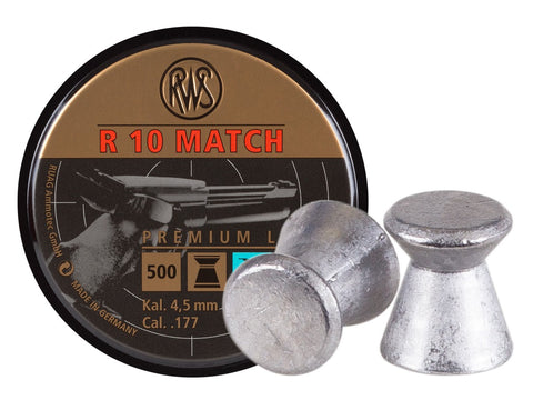 RWS R-10 Match Pistol .177 Cal, 7.0 Grains, Wadcutter, 500ct - Caliber 0.177