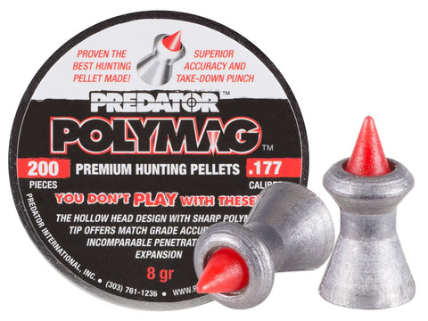 Predator Polymag .177 Cal, 8.0 Grains, Pointed, 200ct - Caliber 0.177