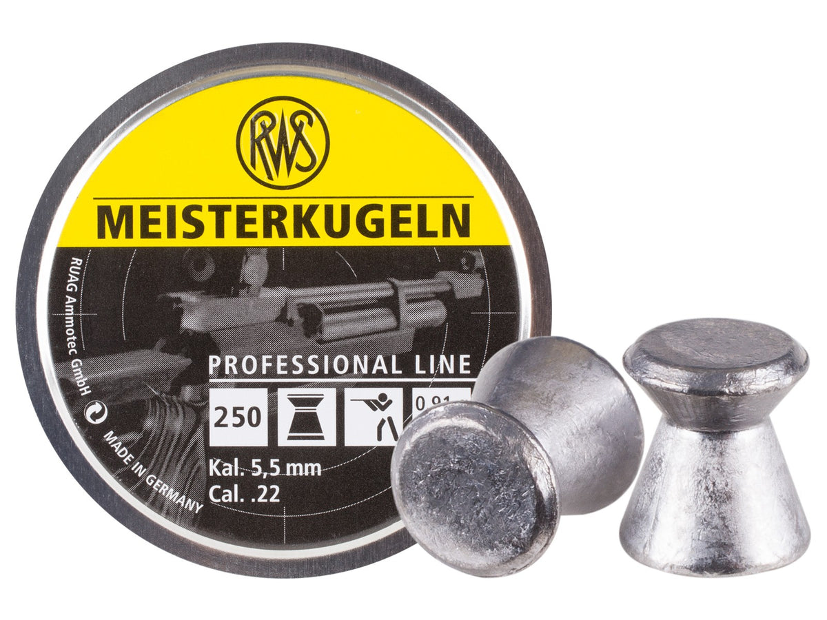 RWS Meisterkugeln Standard .22 Cal, 14.0 Grains, Wadcutter, 250ct - Caliber 0.22