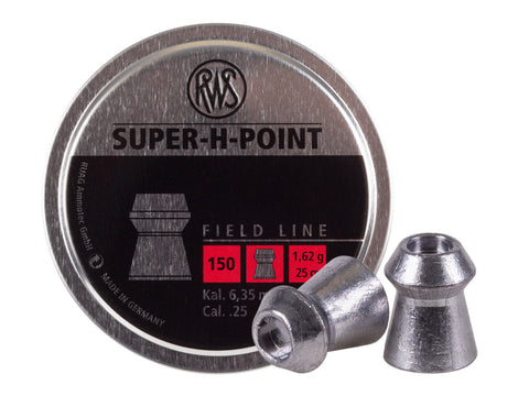 RWS Super-H-Point .25 Cal, 25.0 Grains, Hollowpoint, 150ct - Caliber 0.25