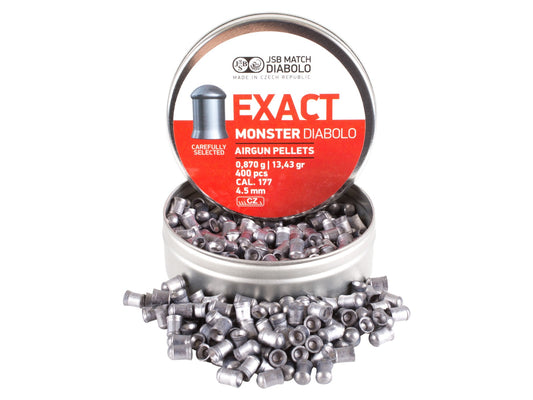 JSB Exact Monster .177 Cal, 13.4 Grains, Cylindrical, 400ct - Caliber 0.177