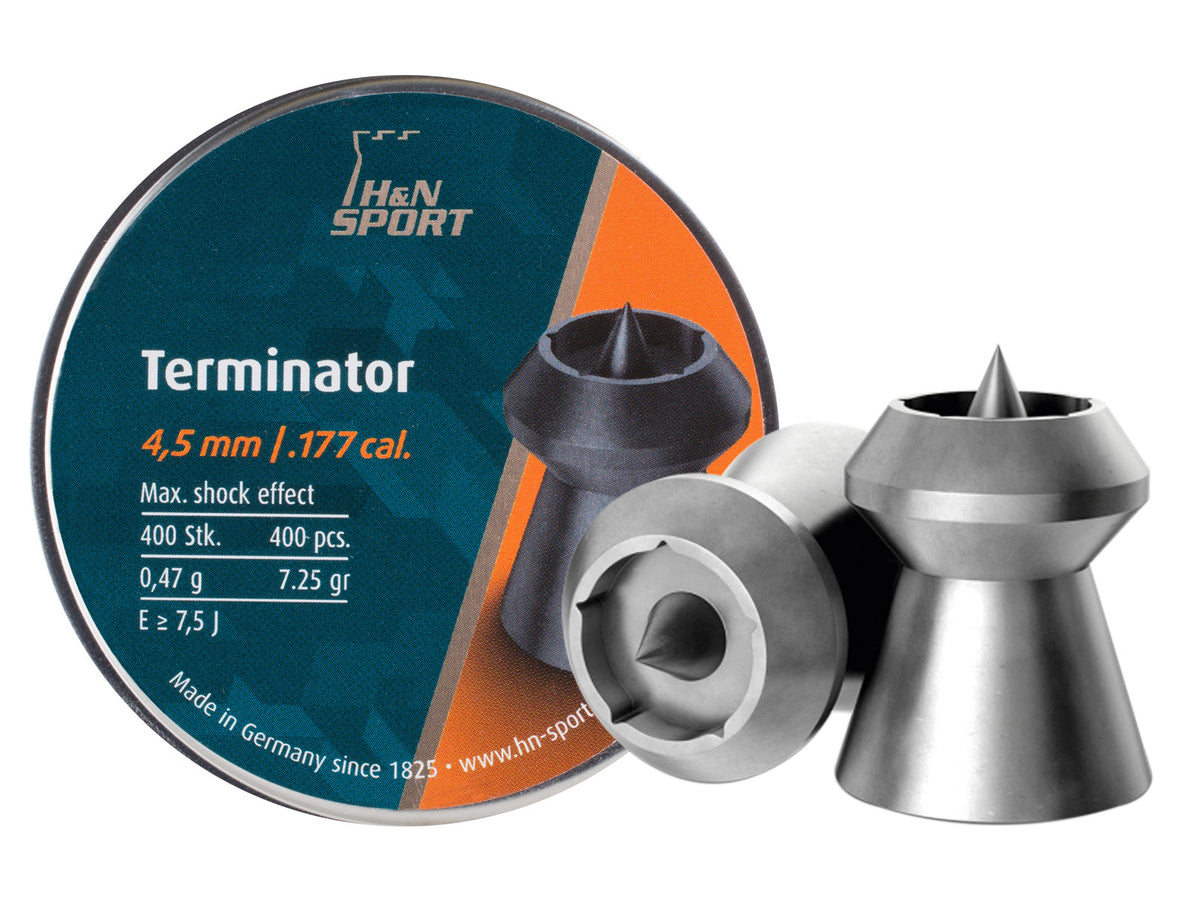 H&N Terminator, .177 Cal, 7.25 Grains, Hollowpoint, 400ct - Caliber 0.177