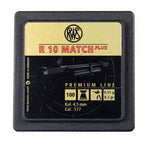 RWS-R-10 Match Heavy .177 Cal, 8.2 Grains, Wadcutter, 500ct sold in a sleeve of five with match pellet holders - Caliber 0.177