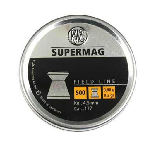 RWS Supermag .177 Cal, 9.3 Grains, Wadcutter, 500ct - Caliber 0.177