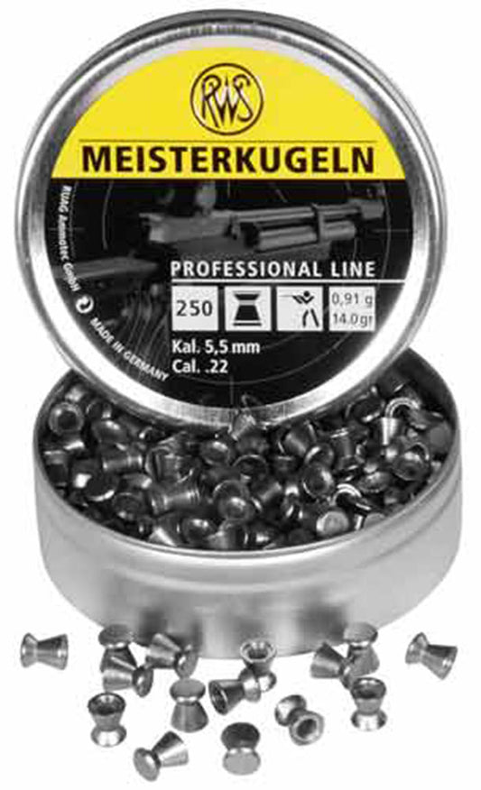 RWS Meisterkugeln Standard .22 Cal, 14.0 Grains, Wadcutter, 250ct - Caliber 0.22