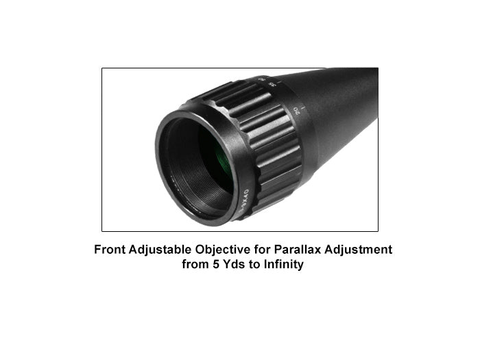 Leapers UTG 3-9x40AO True Hunter Rifle Scope, EZ-TAP, Illuminated Mil-Dot Reticle, 1/4 MOA, 1" Tube, High 3/8" Rings