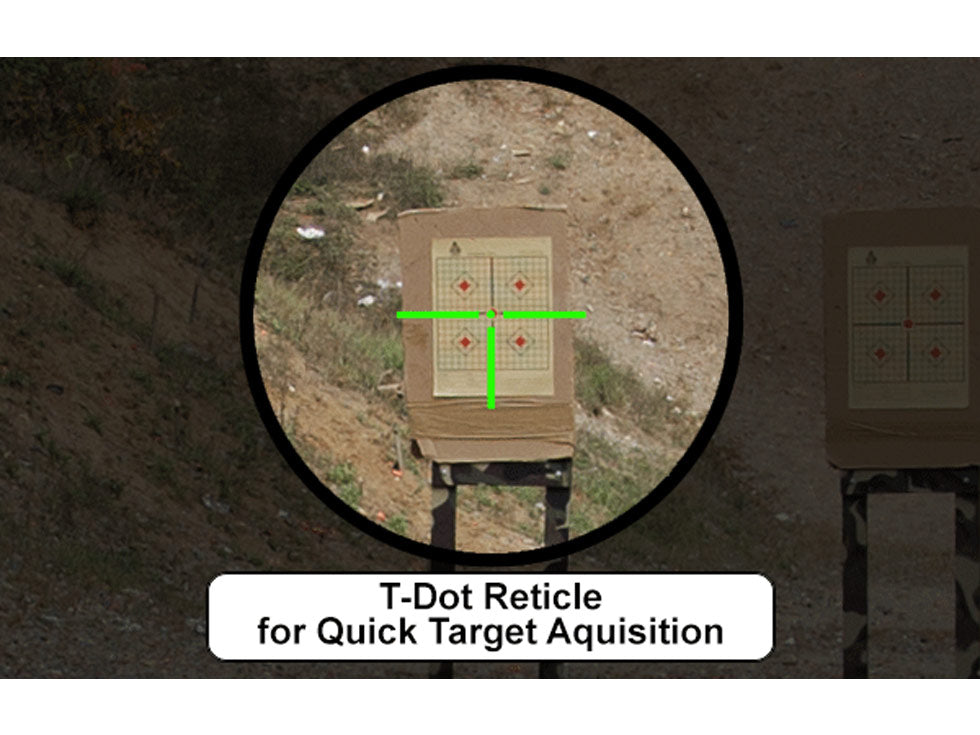 UTG 1x39 6" ITA Red/Green CQB Target Dot Sight, 1/2 MOA, Offset Quick-Detach Mount