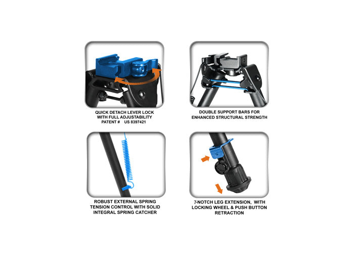 UTG Tactical OP Bipod, Quick-Detach Lever Mount