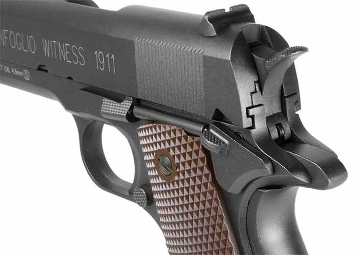 Tanfoglio Witness 1911 CO2 BB Pistol, Brown Grips - Caliber 0.177 - FPS 320