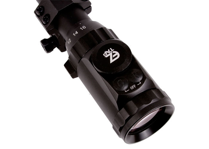 UTG 4-16x40 AO Rifle Scope, EZ-TAP, Illuminated Mil-Dot Reticle, 1/4 MOA, 1" Tube, See-Thru Weaver Rings