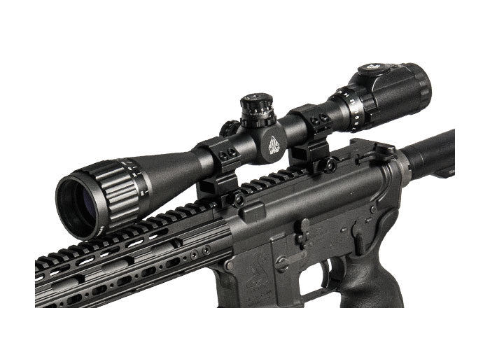 UTG 4-16x40 AO Rifle Scope, EZ-TAP, Illuminated Mil-Dot Reticle, 1/4 MOA, 1" Tube, See-Thru Weaver Rings