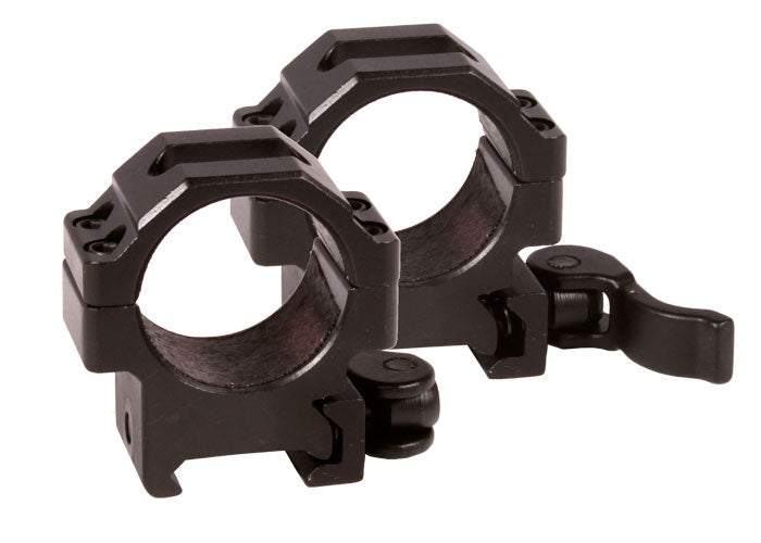 UTG 3-9x32 AO Compact CQB Bug Buster Rifle Scope, Illuminated Mil-Dot Reticle, 1/4 MOA, 1" Tube, Medium Max Strength Lever Lock Weaver Rings