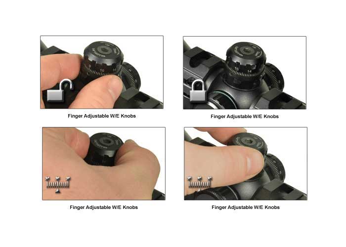UTG 3-9x32 AO Compact CQB Bug Buster Rifle Scope, Illuminated Mil-Dot Reticle, 1/4 MOA, 1" Tube, Medium Max Strength Lever Lock Weaver Rings