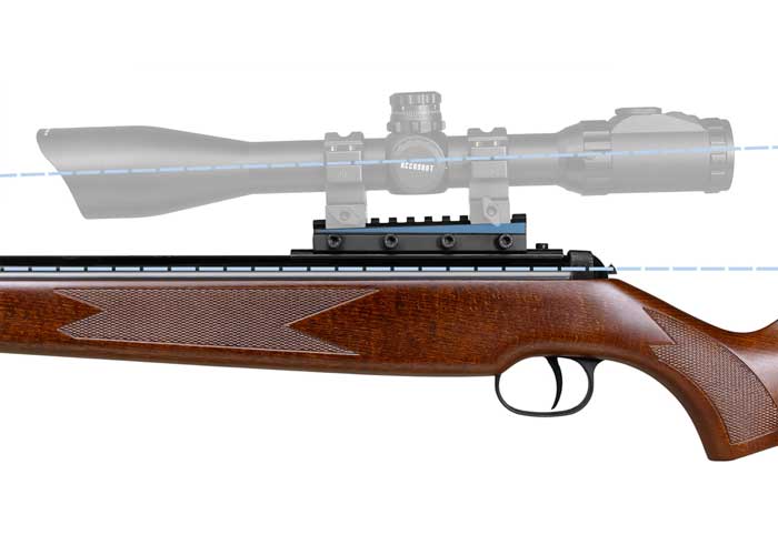 UTG Drooper Scope Rail, 11mm-to-Weaver Adapter, Compensates for Droop & Stops Scope Shift