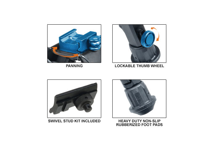 UTG Tactical Super Duty Full Metal Bipod, Quick Detach Lever Lock, Center Height: 6.0"- 8.5" Leg Length: 5.5"-8.0"