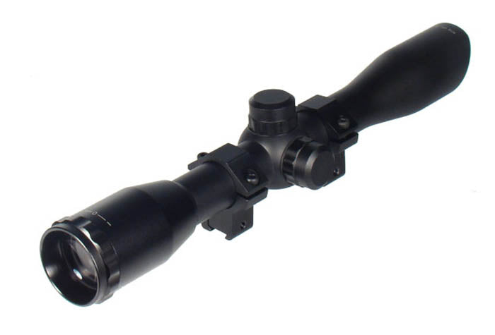 UTG 4x32 Rifle Scope, Mil-Dot Reticle, 1/4 MOA, 1" Tube, 3/8" Rings