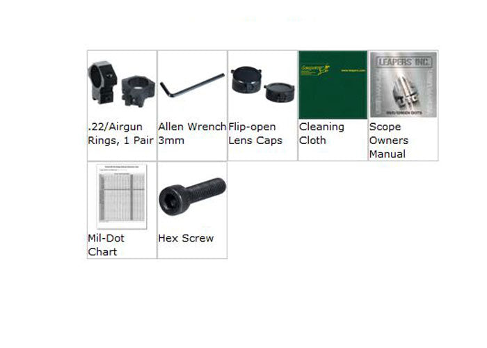 UTG 4x32 Rifle Scope, Mil-Dot Reticle, 1/4 MOA, 1" Tube, 3/8" Rings